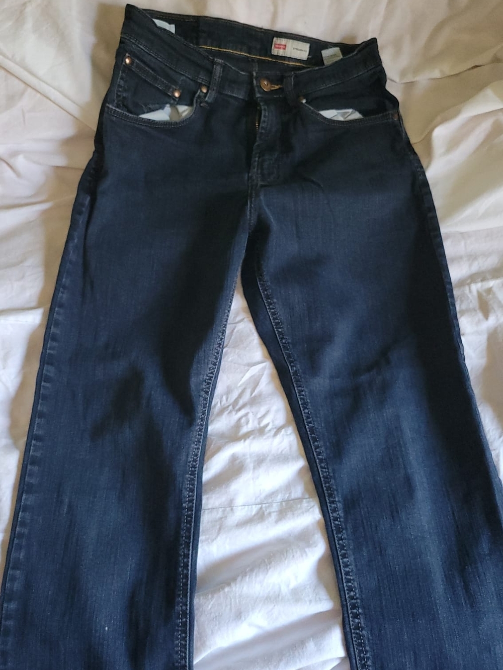 Wrangler Men Dark Blue Straight Leg Jeans